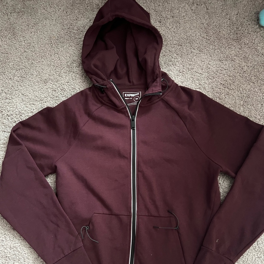 Express small petites hoodie sweater (Burgundy) color
